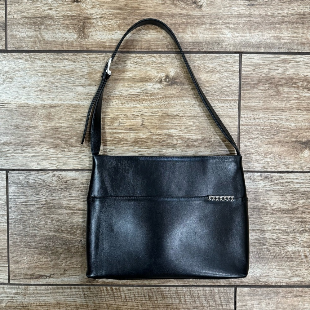 Paloma Piccaso Shoulder Bag Vintage Black Italian Leather Purse Bag - Picture 8 of 15